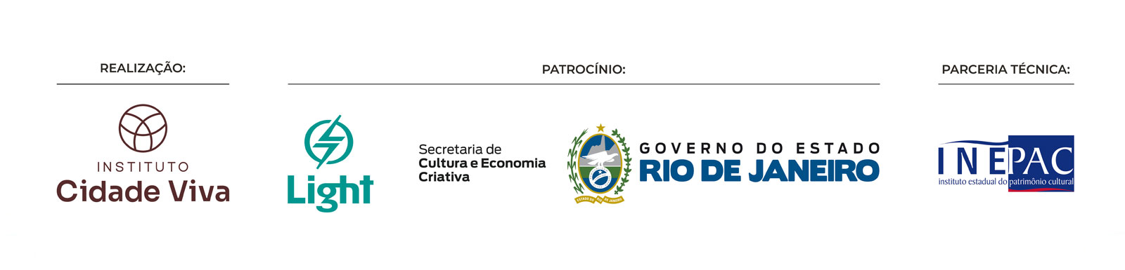 Realização, patrocínio e parceria técnica da exposição